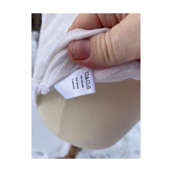 Lou & Grey Semi Sheer Striped Crossback Tank Top White - Picture 7 of 8